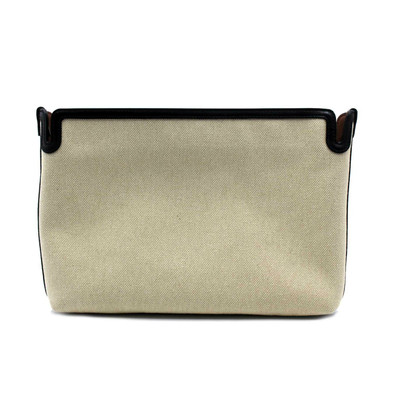 Burberry Clutch Bag Canvas in White