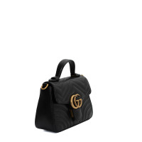 Gucci GG Marmont Top Handle Bag in Pelle in Nero