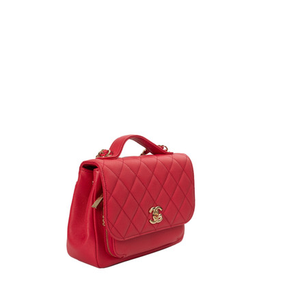 Chanel Flap Bag Leer in Rood