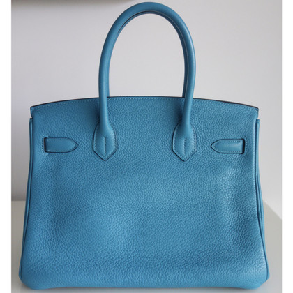 Hermès Birkin Bag 30 Leer in Turkoois