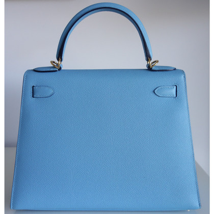 Hermès Kelly Bag Leer in Blauw