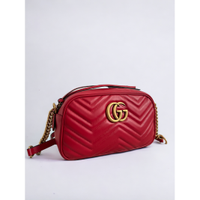 Gucci GG Marmont Small Shoulder Bag in Pelle in Rosso