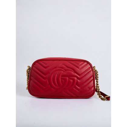 Gucci GG Marmont Small Shoulder Bag Leather in Red