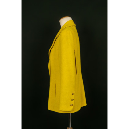 Chanel Jacke/Mantel aus Wolle in Gelb