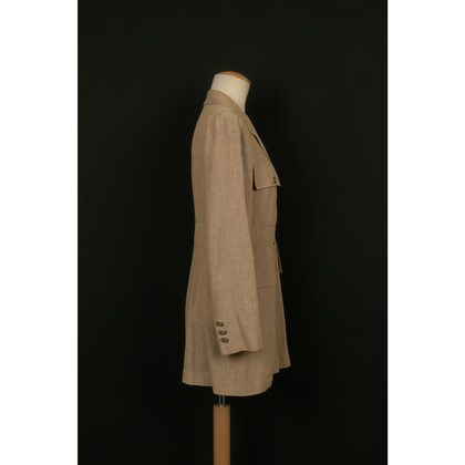 Chanel Jacke/Mantel aus Leinen in Braun