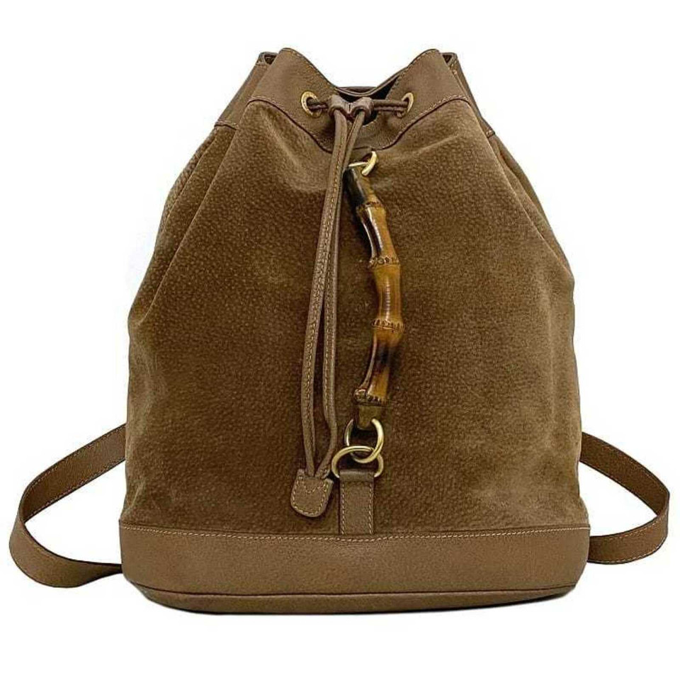 Gucci Bamboo Bag Suede in Brown