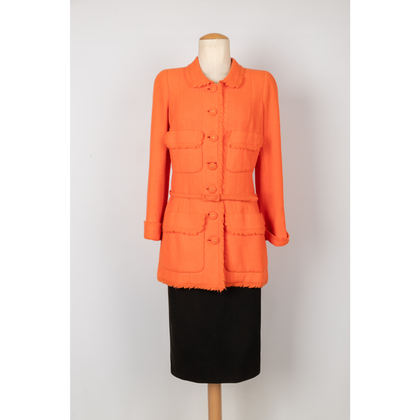 Chanel Jacket/Coat Wool in Orange