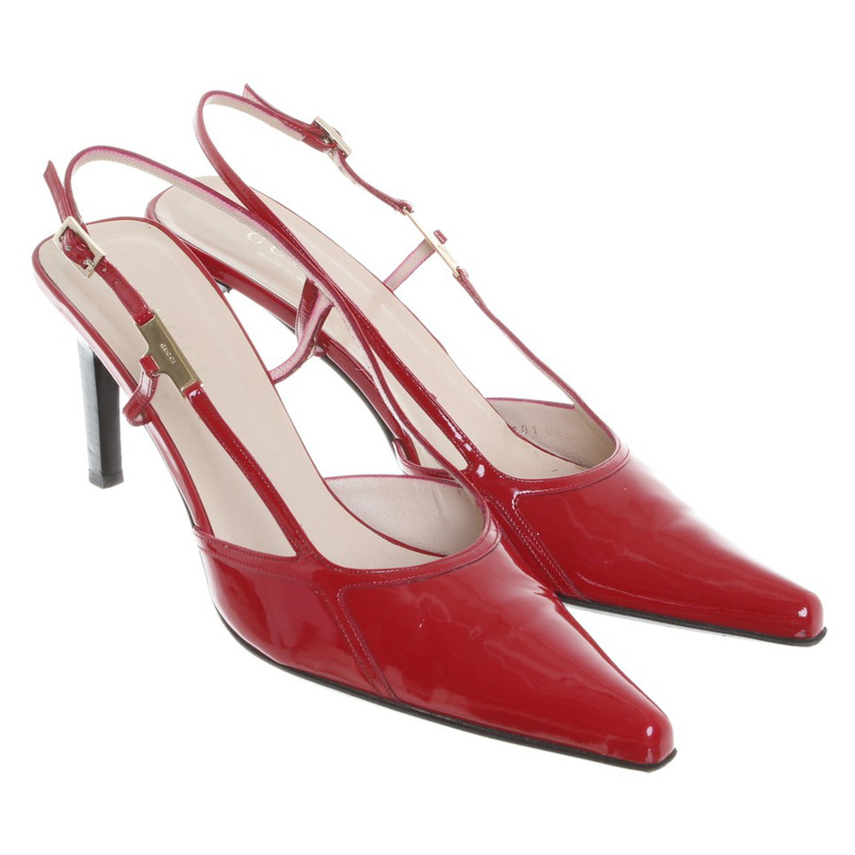 Gucci Patent Leather Pumps in Red