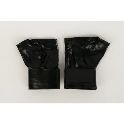 Swarovski Handschuhe aus Leder in Schwarz