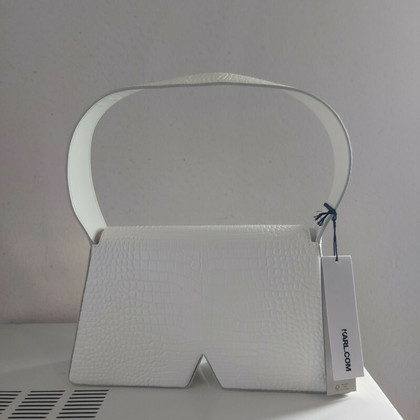 Karl Lagerfeld Handtasche aus Leder in Weiß