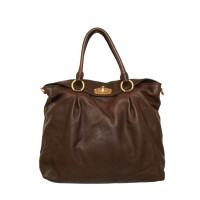 Miu Miu Shopper Leather in Brown