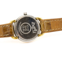 Hermès Horloge Staal in Crème