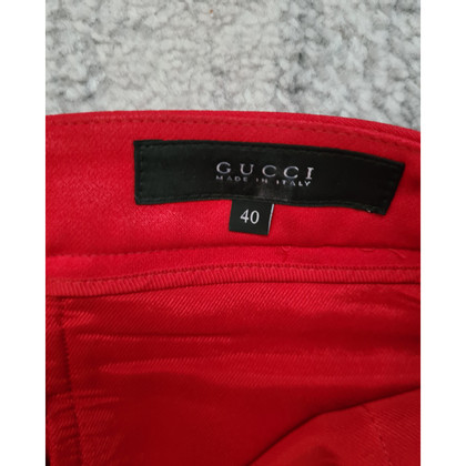 Gucci Paio di Pantaloni in Viscosa in Rosso