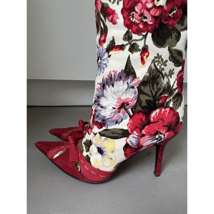 Dolce & Gabbana Stiefel aus Canvas in Rot