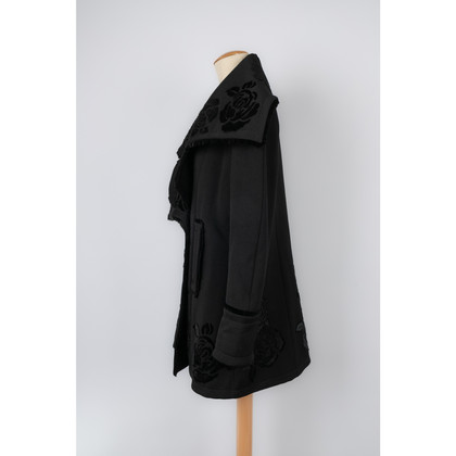 Dior Jas/Mantel Wol in Zwart