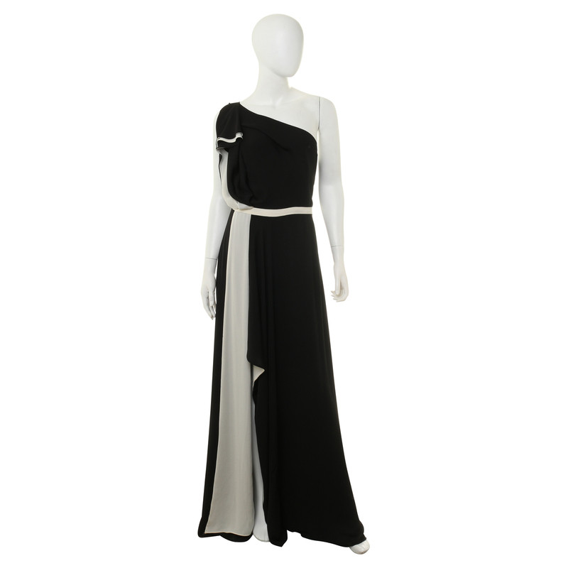 Halston Heritage Asymmetrisches Kleid in Schwarz