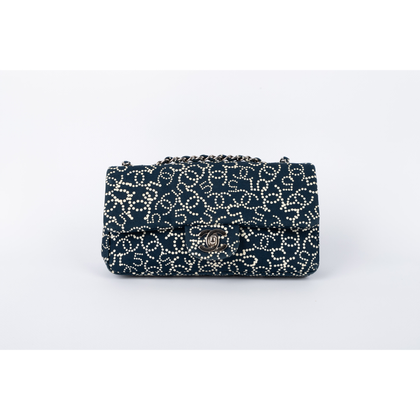 Chanel Handtasche aus Baumwolle in Blau