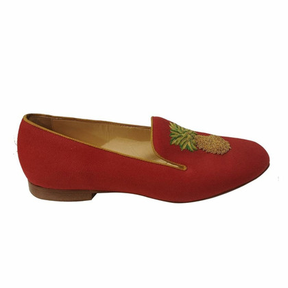 Christian Louboutin Slippers/Ballerinas Cotton in Red