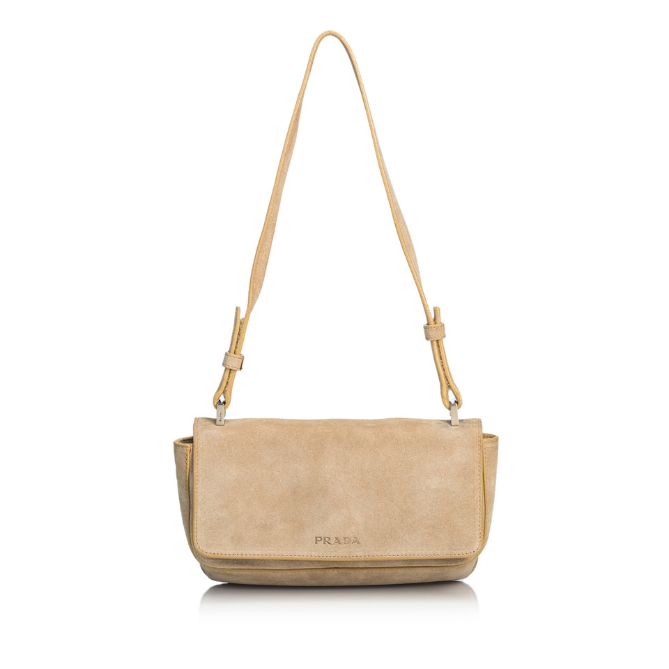 Prada Schoudertas Suède in Beige