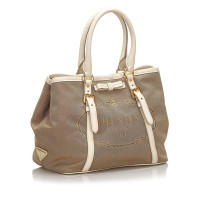 Prada Borsa a tracolla in Tela in Beige