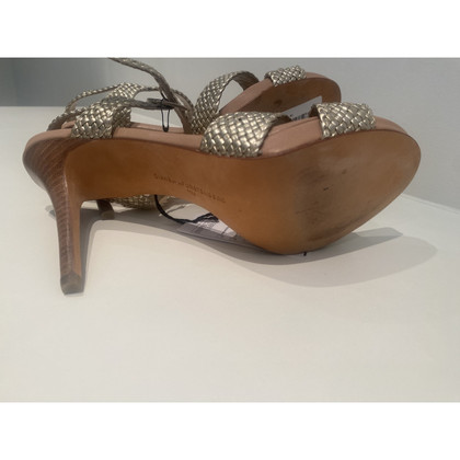Diane Von Furstenberg Sandals Leather in Gold