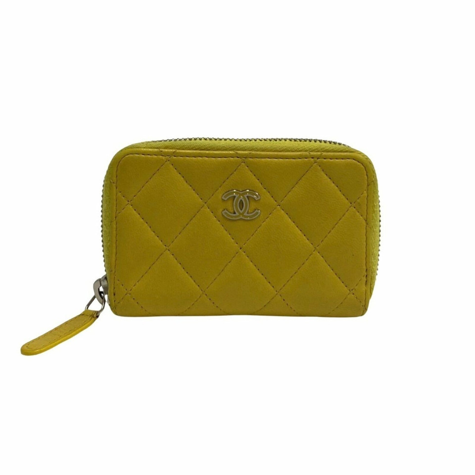 Chanel Boy Zip Around Wallet Leather in Yellow