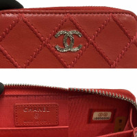 Chanel Boy Zip Around Wallet Leather in Red