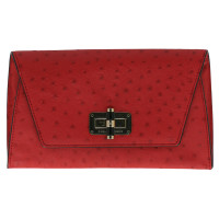 Diane Von Furstenberg Clutch aus Leder in Rot