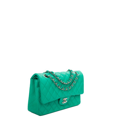 Chanel Flap Bag Leer in Groen