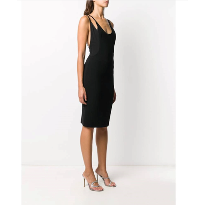 Versace Kleid aus Canvas in Schwarz