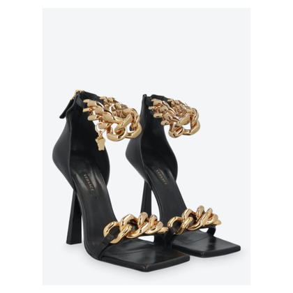 Versace Sandals Leather in Black