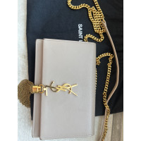 Saint Laurent Kate Tassel Leer in Beige