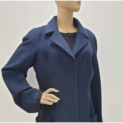 Chanel Jacke/Mantel aus Kaschmir in Blau