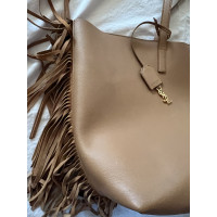 Saint Laurent Fringe Tote Shopper aus Leder in Braun