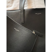 Saint Laurent Fringe Tote Shopper Leather in Black