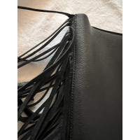 Saint Laurent Fringe Tote Shopper Leather in Black