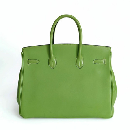 Hermès Shopper aus Leder in Grün