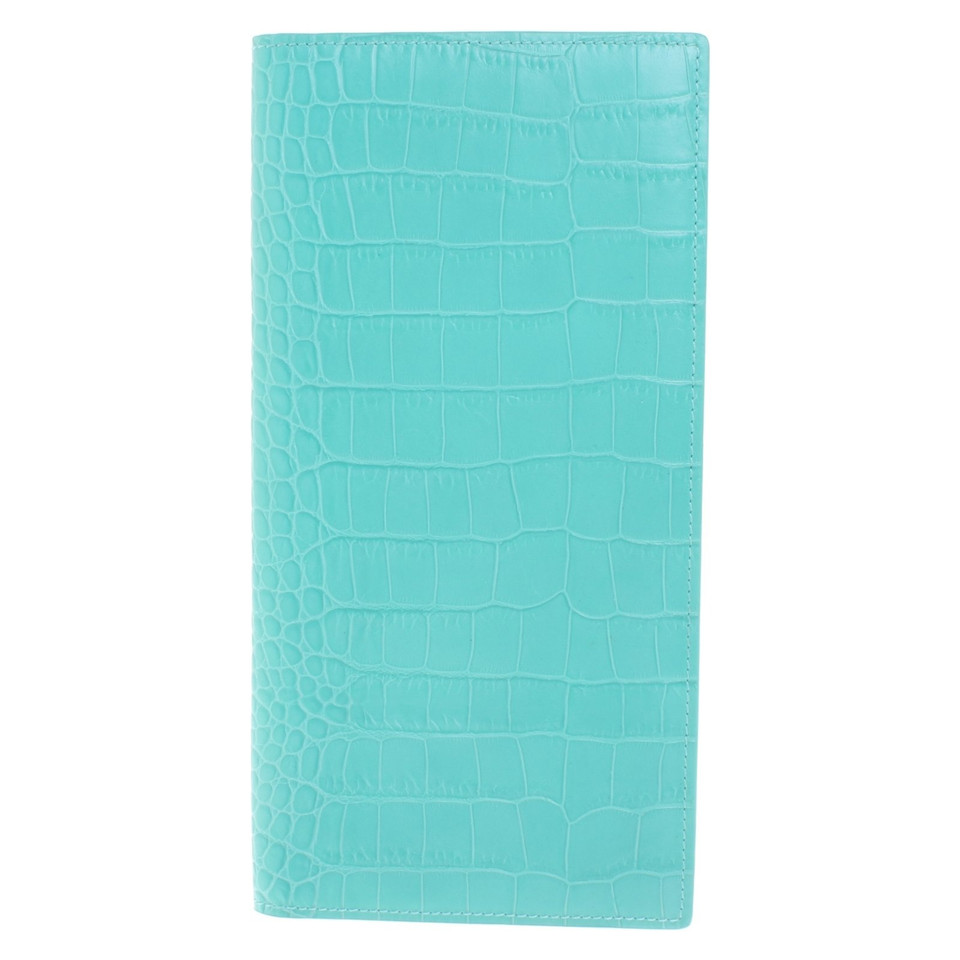 Smythson Travel wallet in turquoise