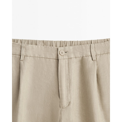 Massimo Dutti Trousers Linen in Beige