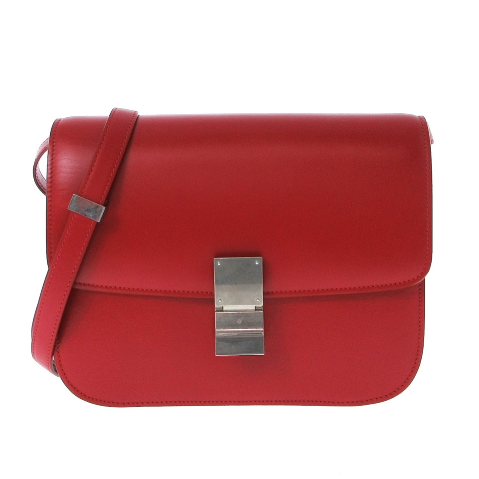Céline Classic Bag aus Leder in Rot