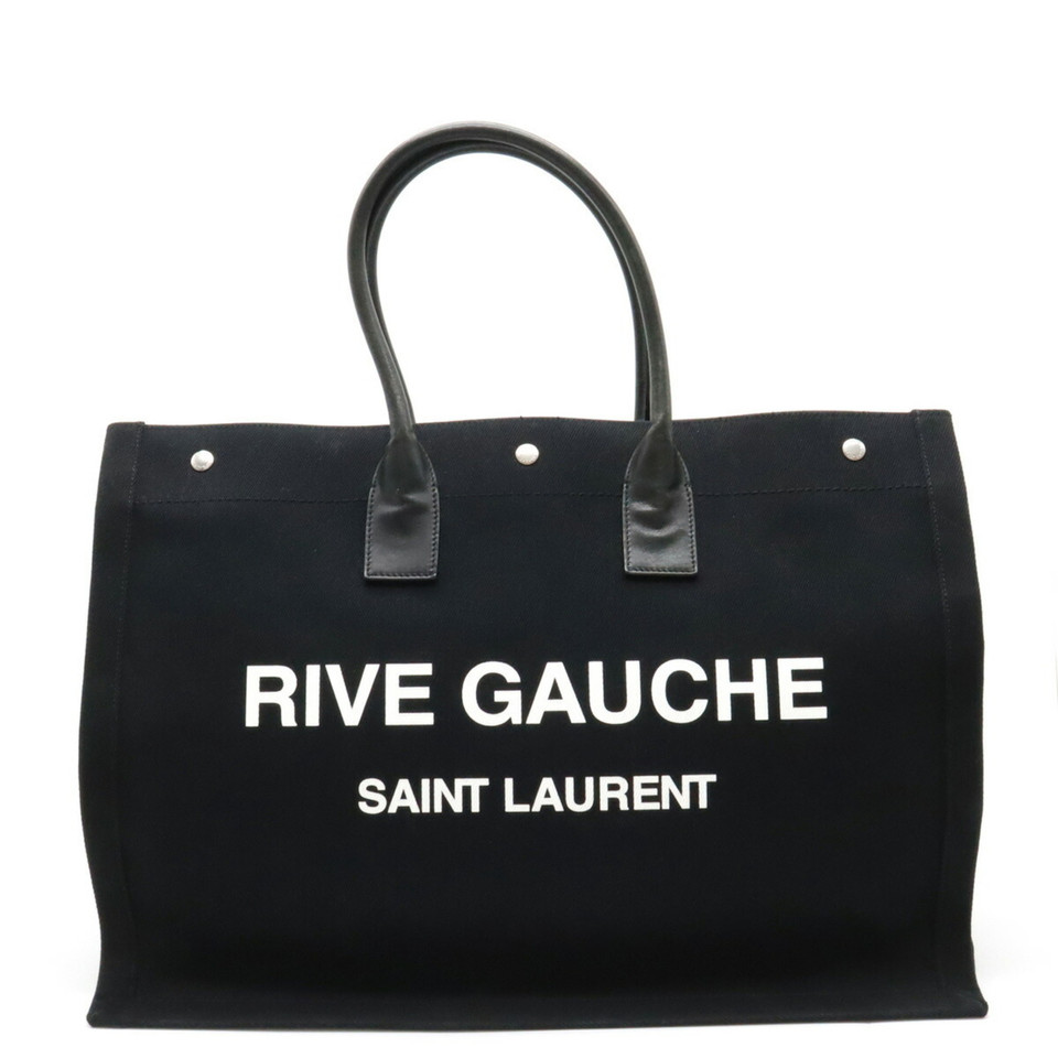 Yves Saint Laurent Rive Gauche Tote aus Leder in Schwarz
