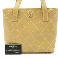 Chanel Wild Stitch Bag in Pelle in Beige