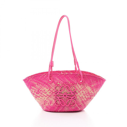 Loewe Anagram Basket Bag aus Leder in Rosa / Pink