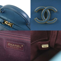 Chanel Shopper Leer in Blauw