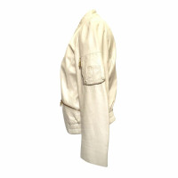 Prada Jacke/Mantel aus Leder in Weiß