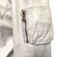 Prada Jacke/Mantel aus Leder in Weiß
