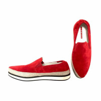 Prada Sandals Suede in Red