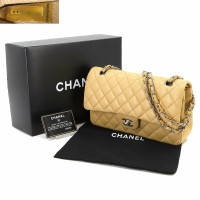 Chanel Shopper Leer in Beige