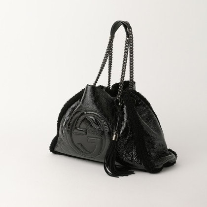 Gucci Tote bag in Pelle verniciata in Nero