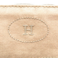 Hermès Clutch aus Baumwolle in Beige